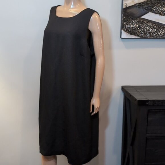 Vintage Addition Elle Sleeveless Sheath Dress Womens Plus Size 22W Black Crepe - Picture 5 of 12